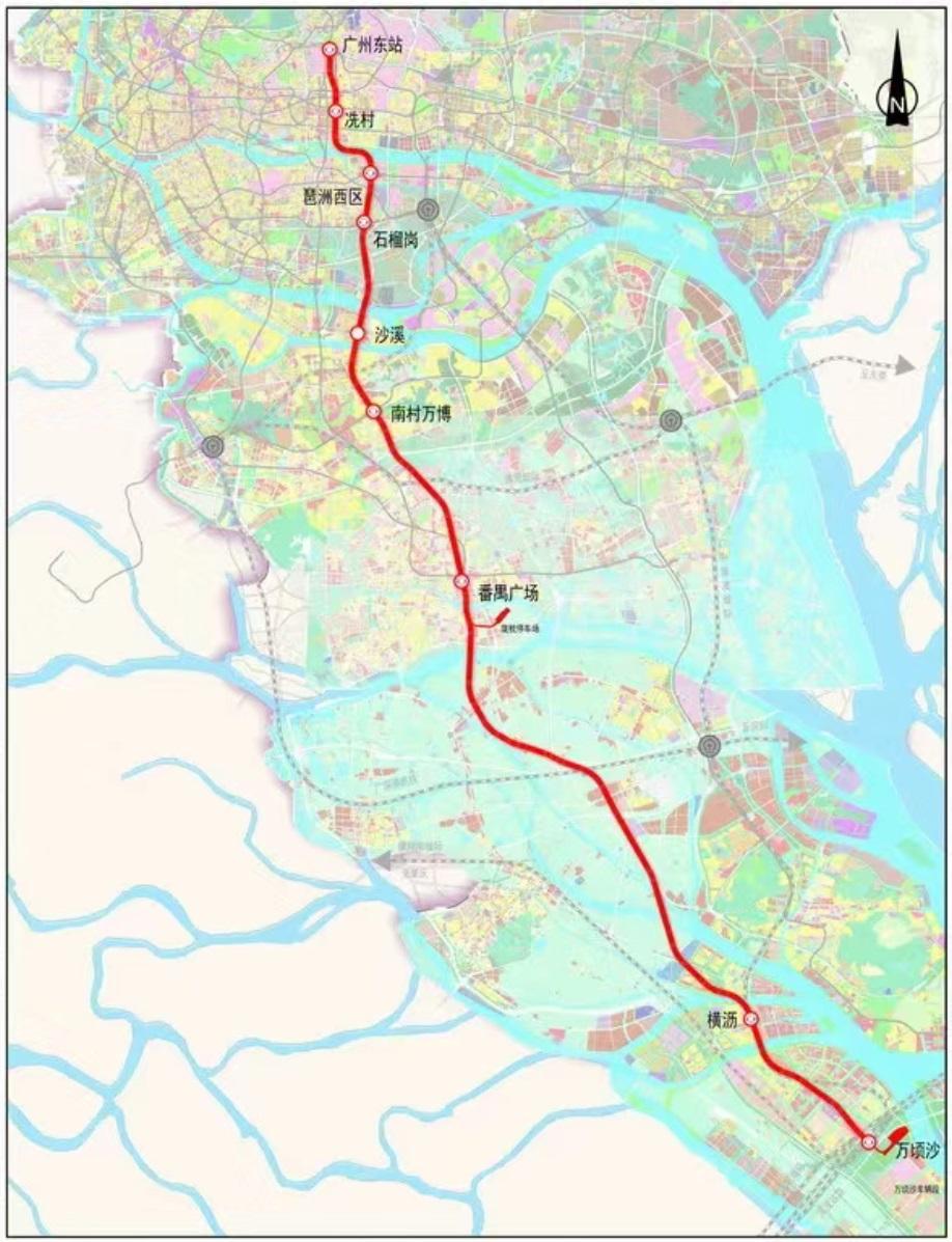 最新广州地铁线路图